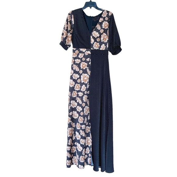 Boho Maxi Dress Floral Polka Dot Dark Romantic - Picture 5 of 12